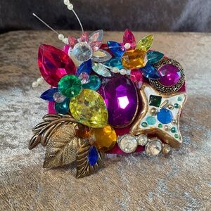 SOLD - Vintage Colorful Original Gemstone Brooch